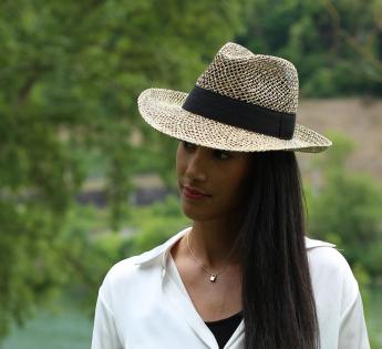 Chapeau paille aéré Classic Fedora Maille